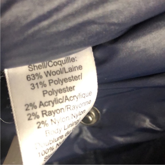 Alfred Sung Double Breasted Mock Neck Wool Peacoat - Picture 8 of 8